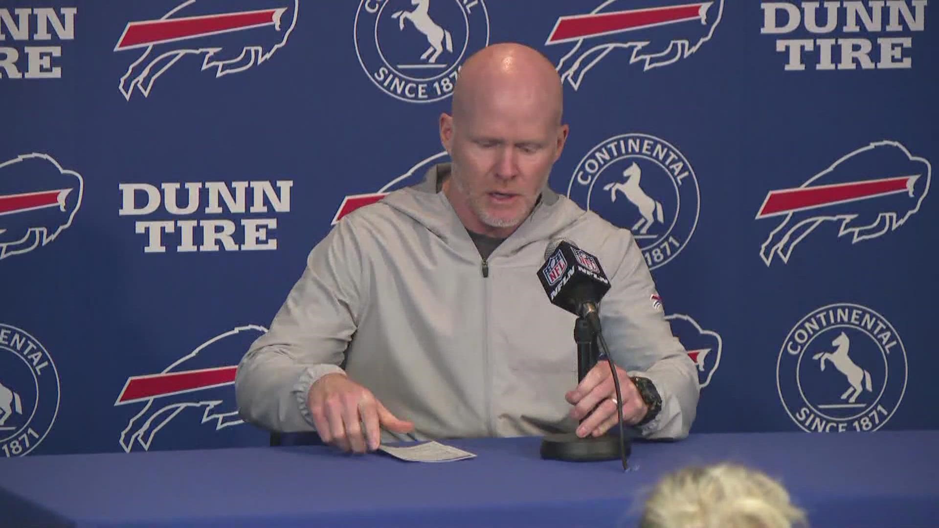 LIVE: Coach McDermott to speak ahead of Bills game against NY Jets