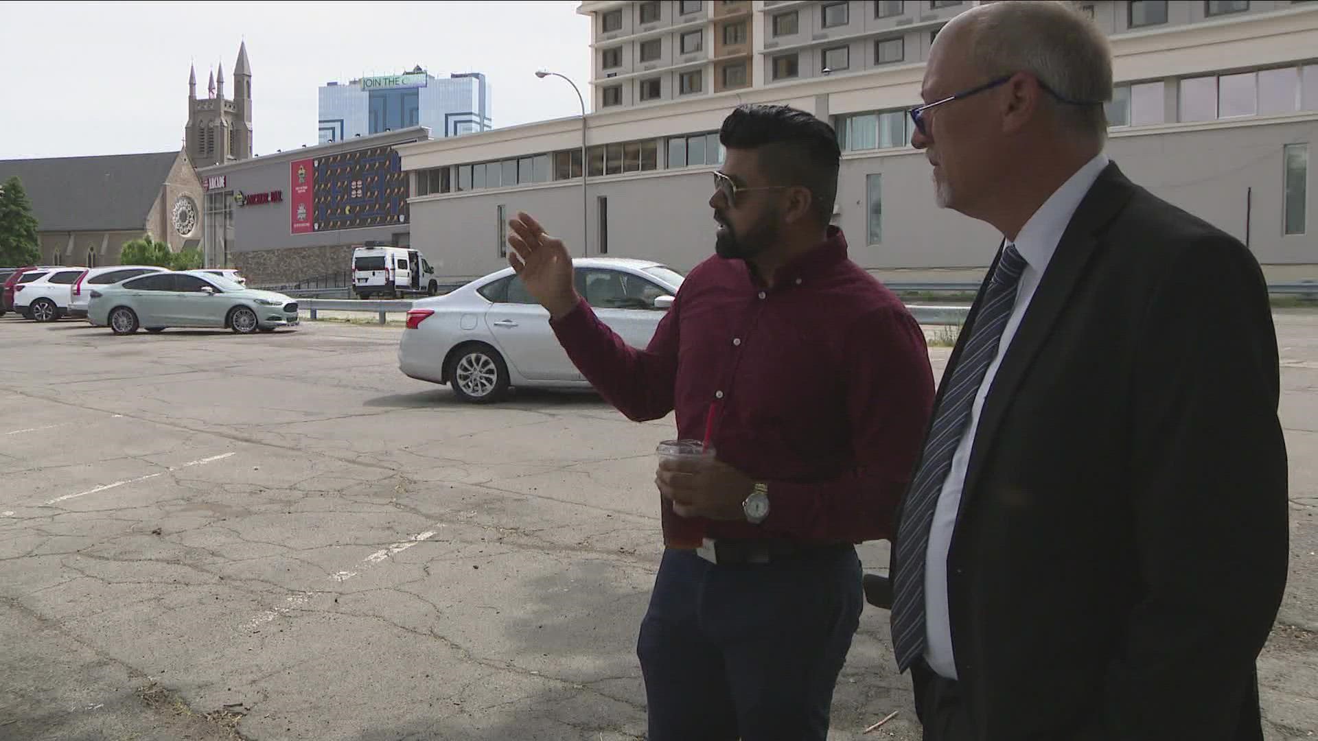 Nirel Patel says the city increased parking spaces he leases from $40 per month to $200.