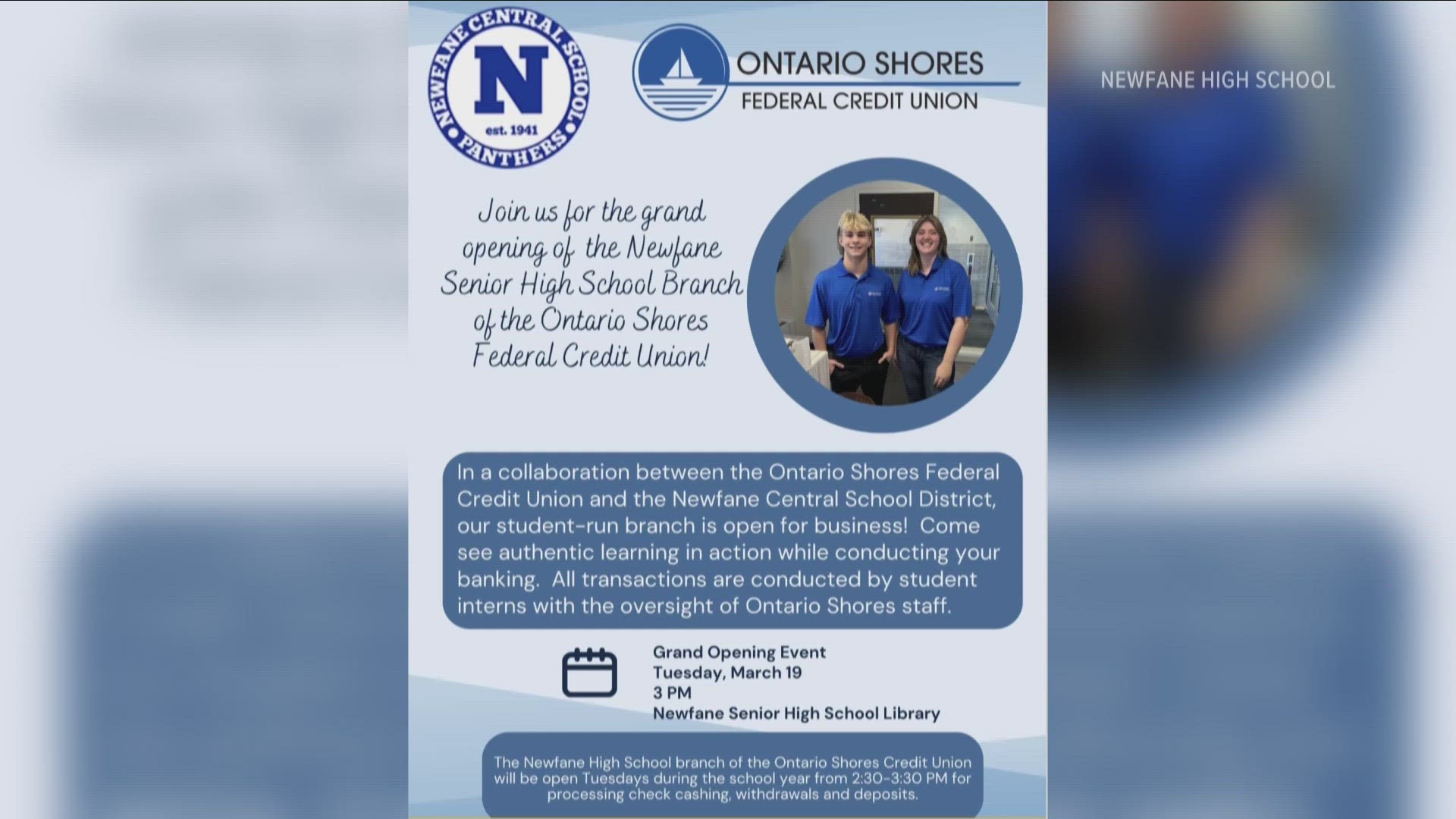 Ontario Shores FCU opens branch at Newfane High School