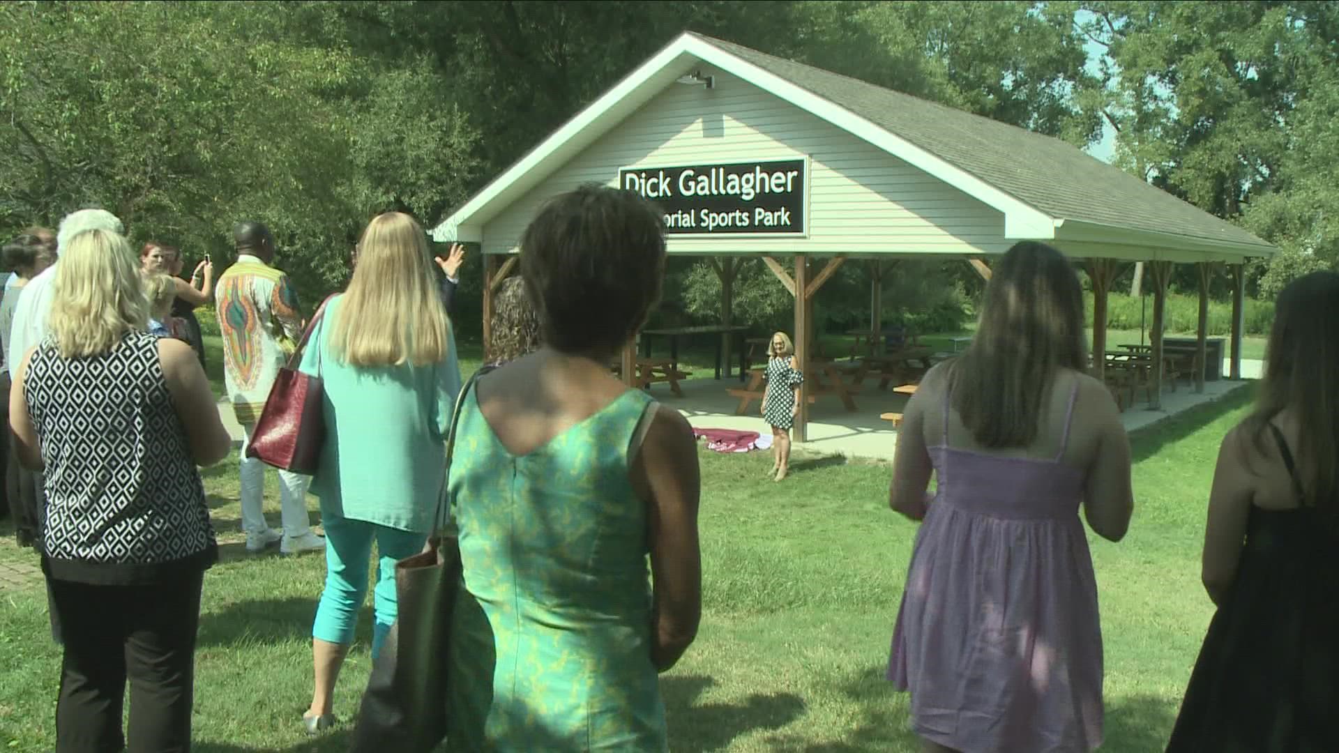 Kids Escaping Drugs honored its posthumous co-founder Dick GAllagher today... by dedicating "The Dick Gallagher Sports Park" on its West Seneca campus.