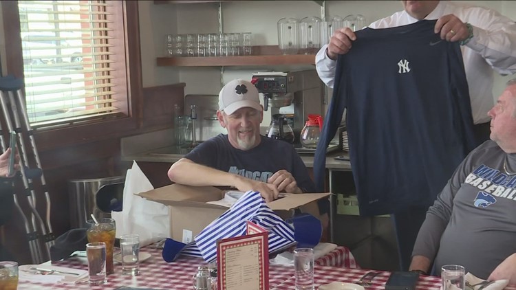 Local baseball coach with ALS receives gifts from the Yankees