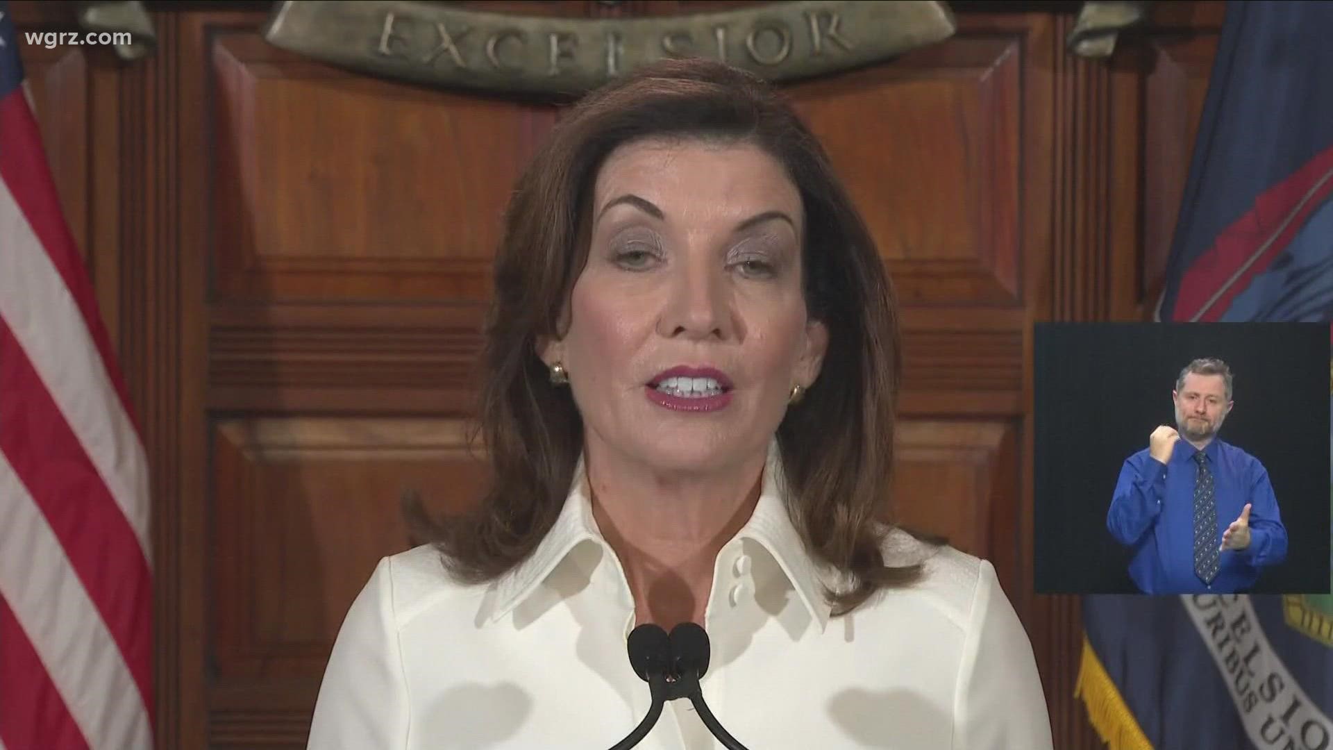 During her first address as Governor, Kathy Hochul spoke about her journey to the highest office in the state and about her family that she said made her who she is.