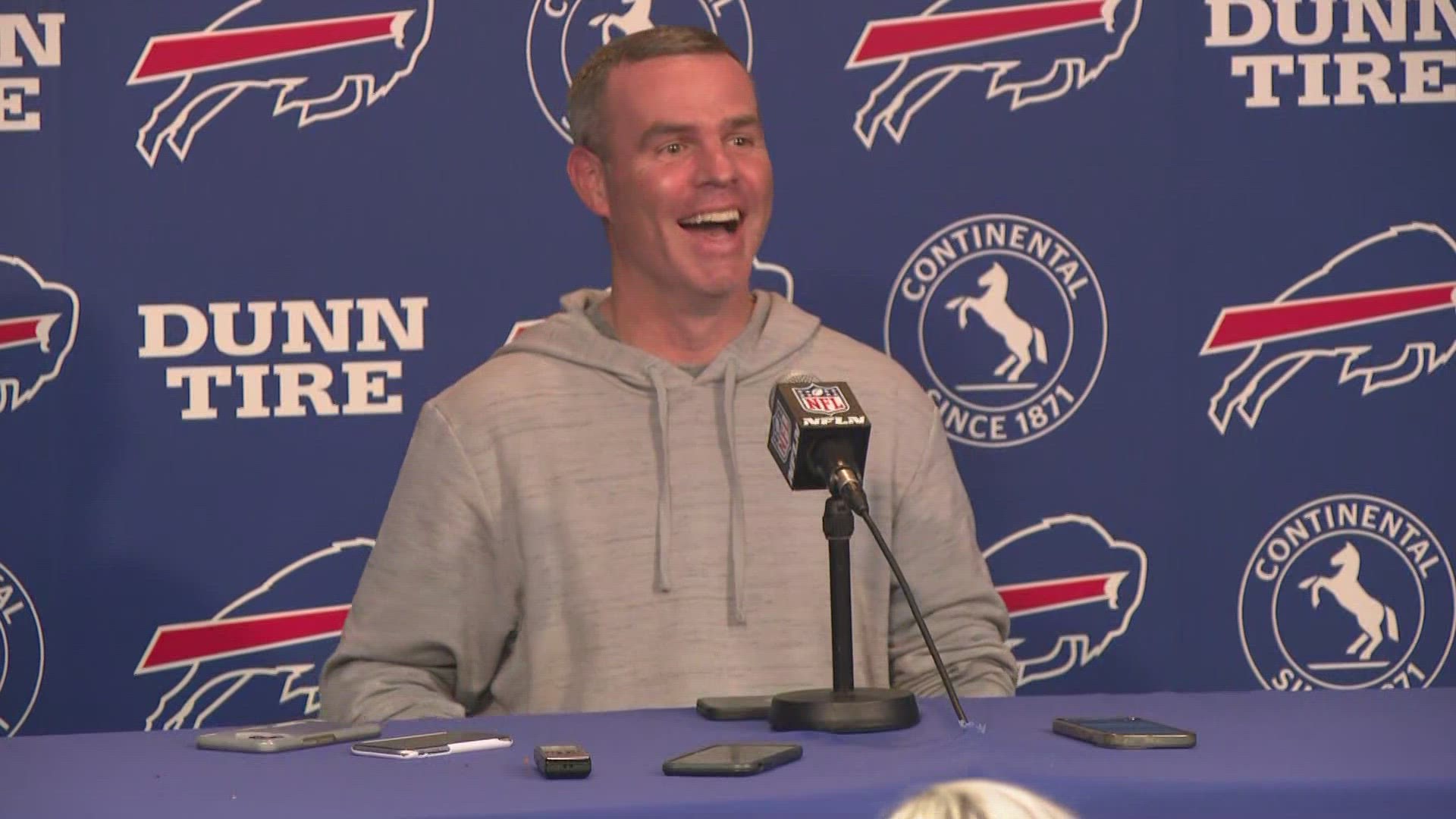 Bills GM Brandon Beane spoke after Day 3 of the NFL Draft from the team's Orchard Park headquarters.