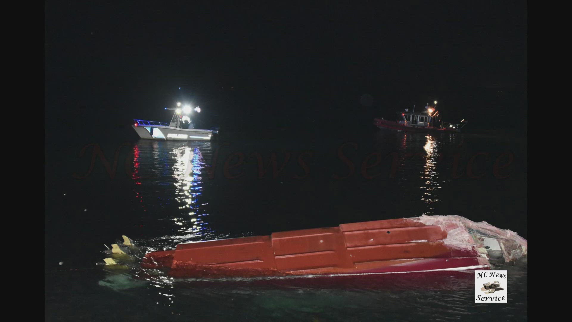 New York State Park Police say they believe the boat hit a concrete abutment in the river Wednesday night.