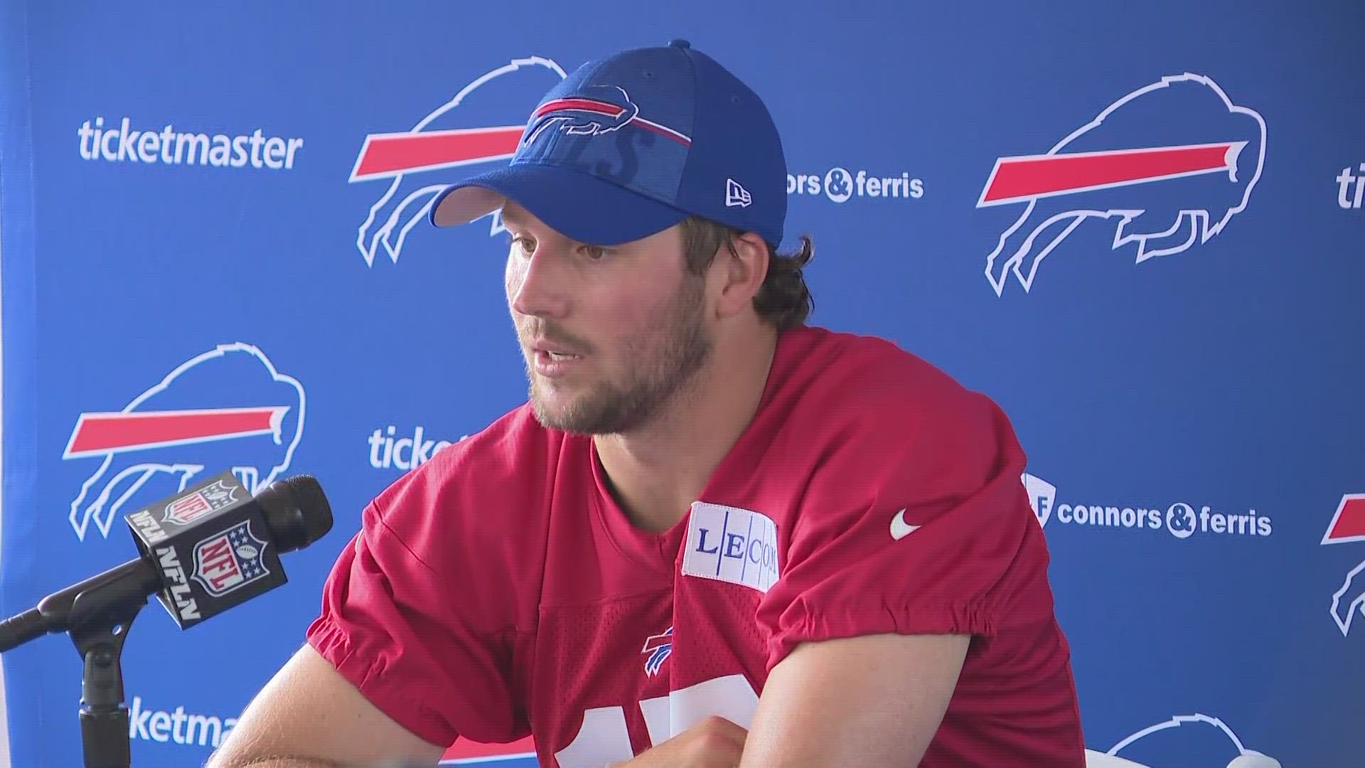 Buffalo Bills players speak to press at training camp