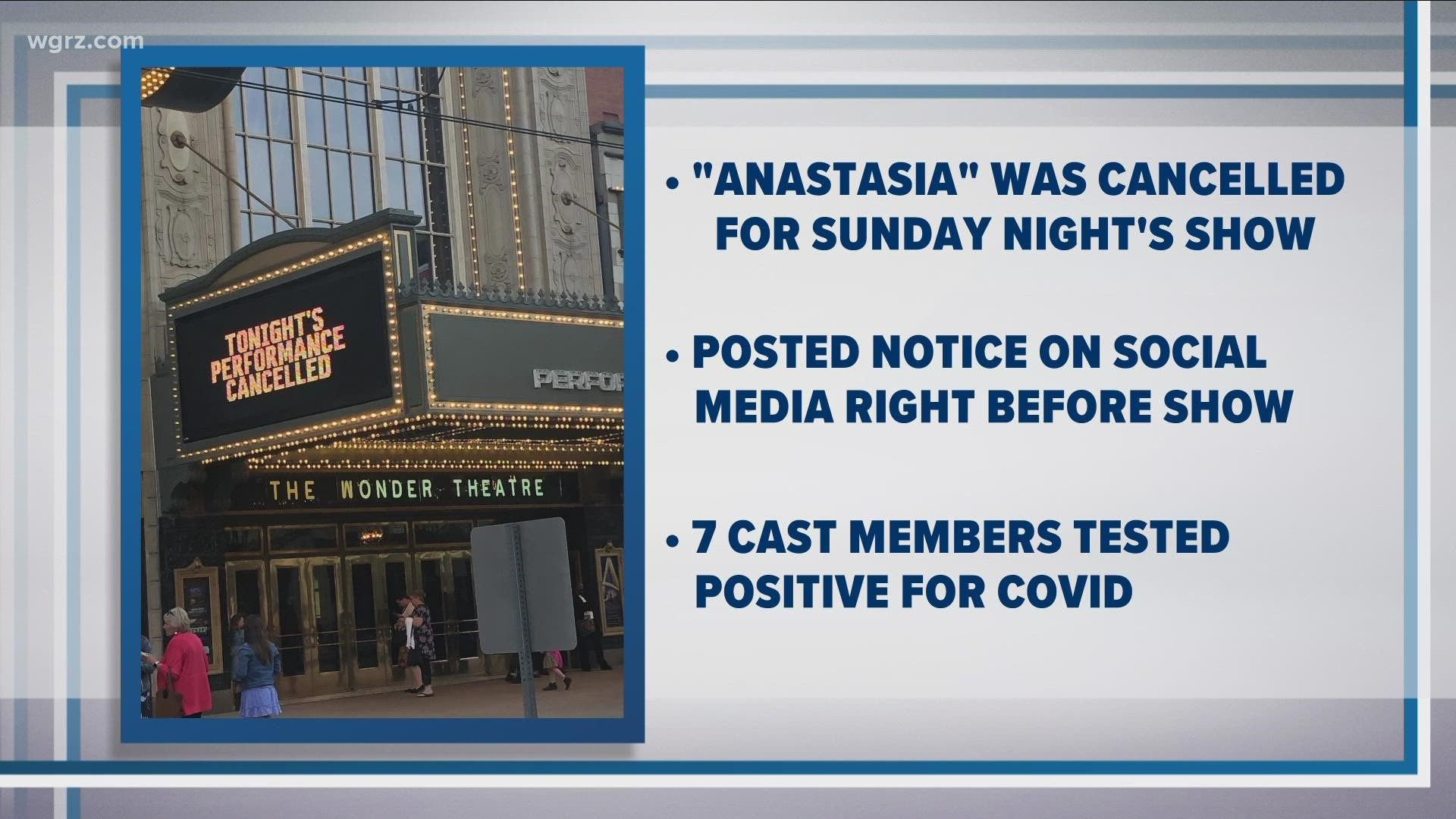 The final performance of "Anastasia" at Shea's performing Arts Center was cancelled tonight.