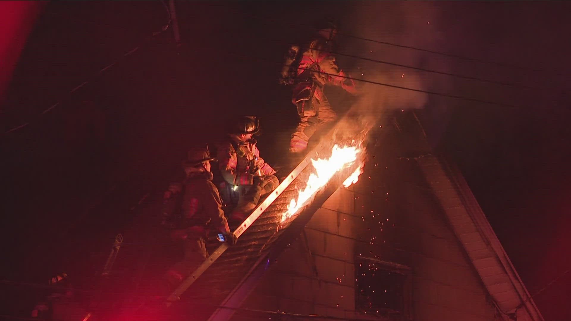 Around 2:30 this morning firefighters were actively trying to put out flames at a home on Sears Street.