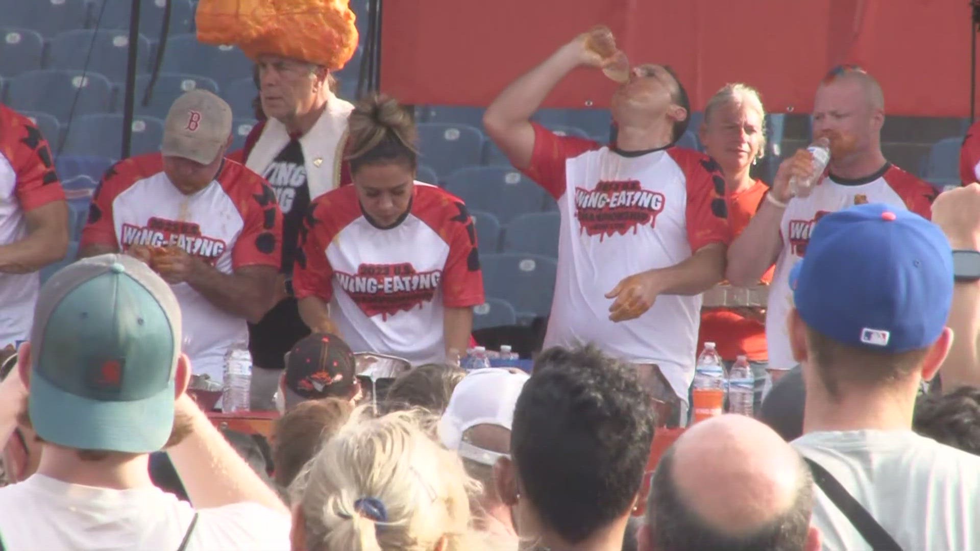 Joey Chestnut and Miki Sudo were back in Orchard Park, competing in the U.S. National Buffalo Wing Eating Championship. Sudo won the wing eating contest in 2022.