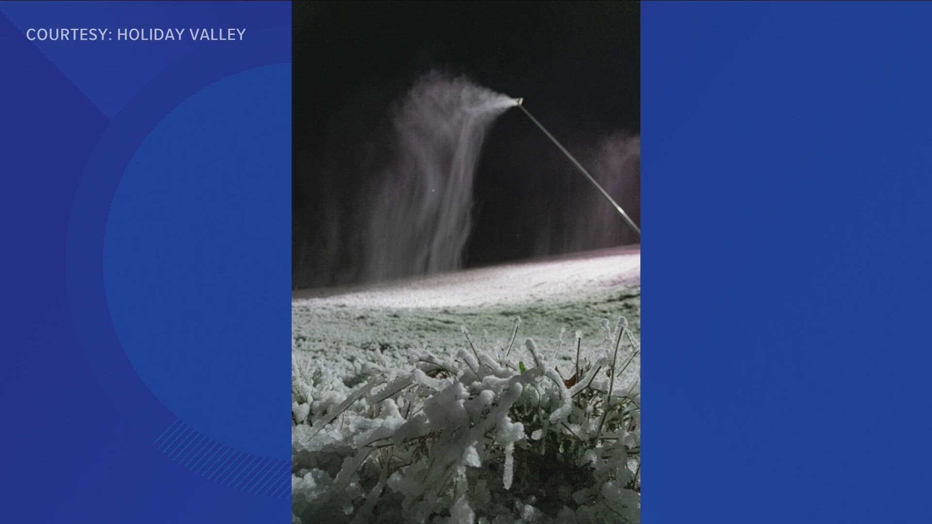 Holiday Valley's snow making team is hard at work.