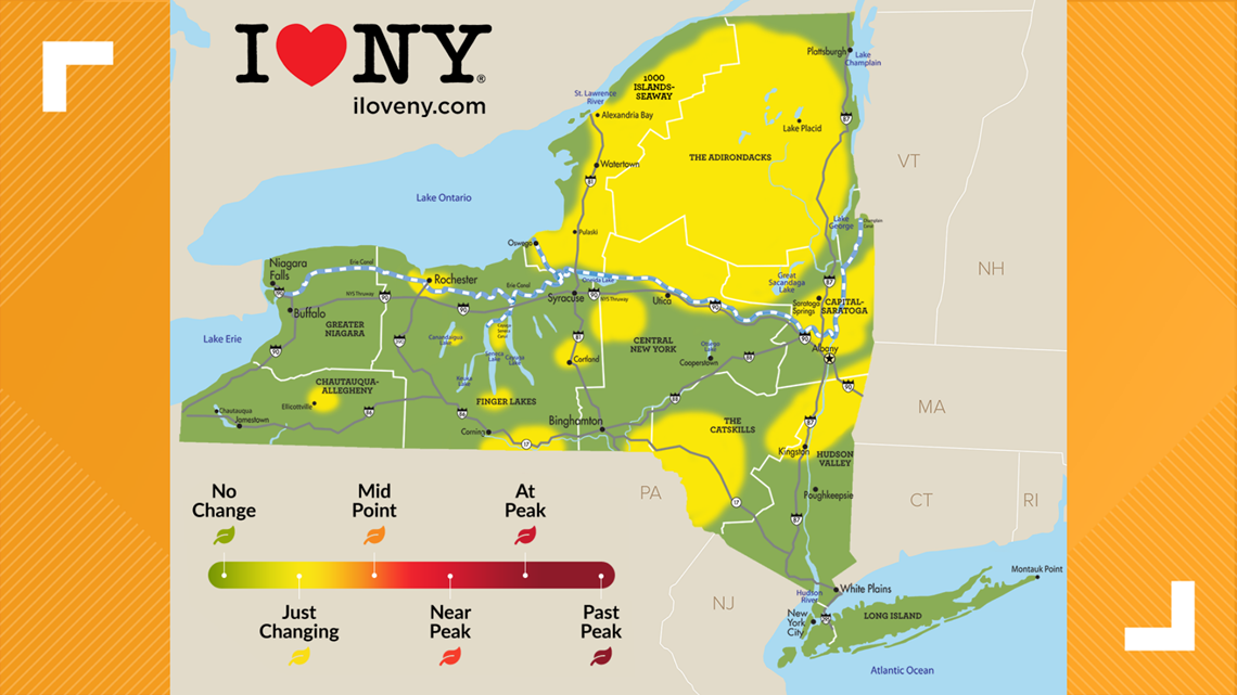 It's Fall y'all NYS fall foliage map shows leaves beginning to change