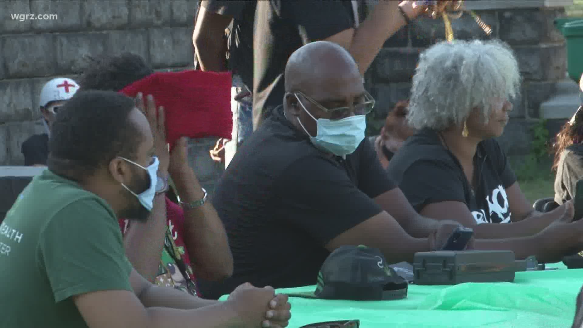 The group gathered in MLK Park Friday evening to discuss equality and systemic racism.