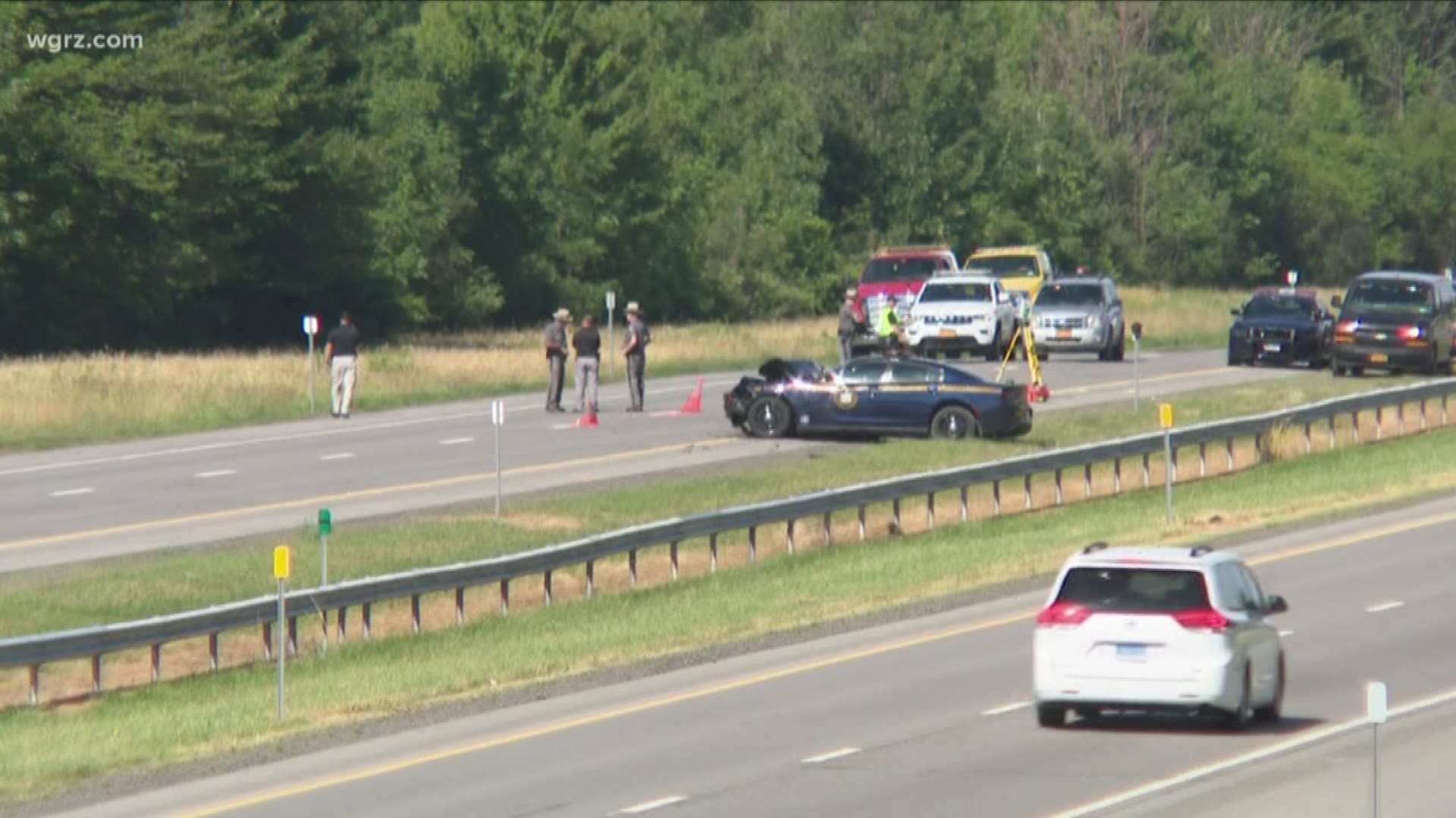 A state trooper caused the accident yesterday that caused the 90 Westbound to be closed for hours.