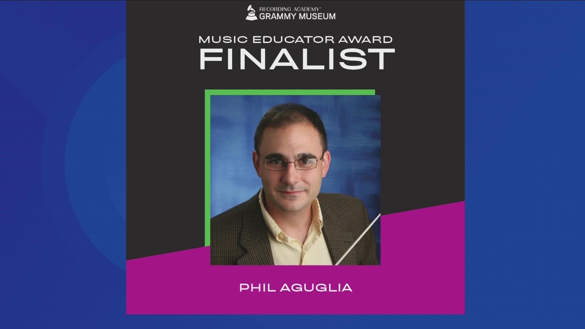Kenmore East Band instructor Phil Aguglia he has been a quarterfinalist twice before... but this is his first time being named a finalist.