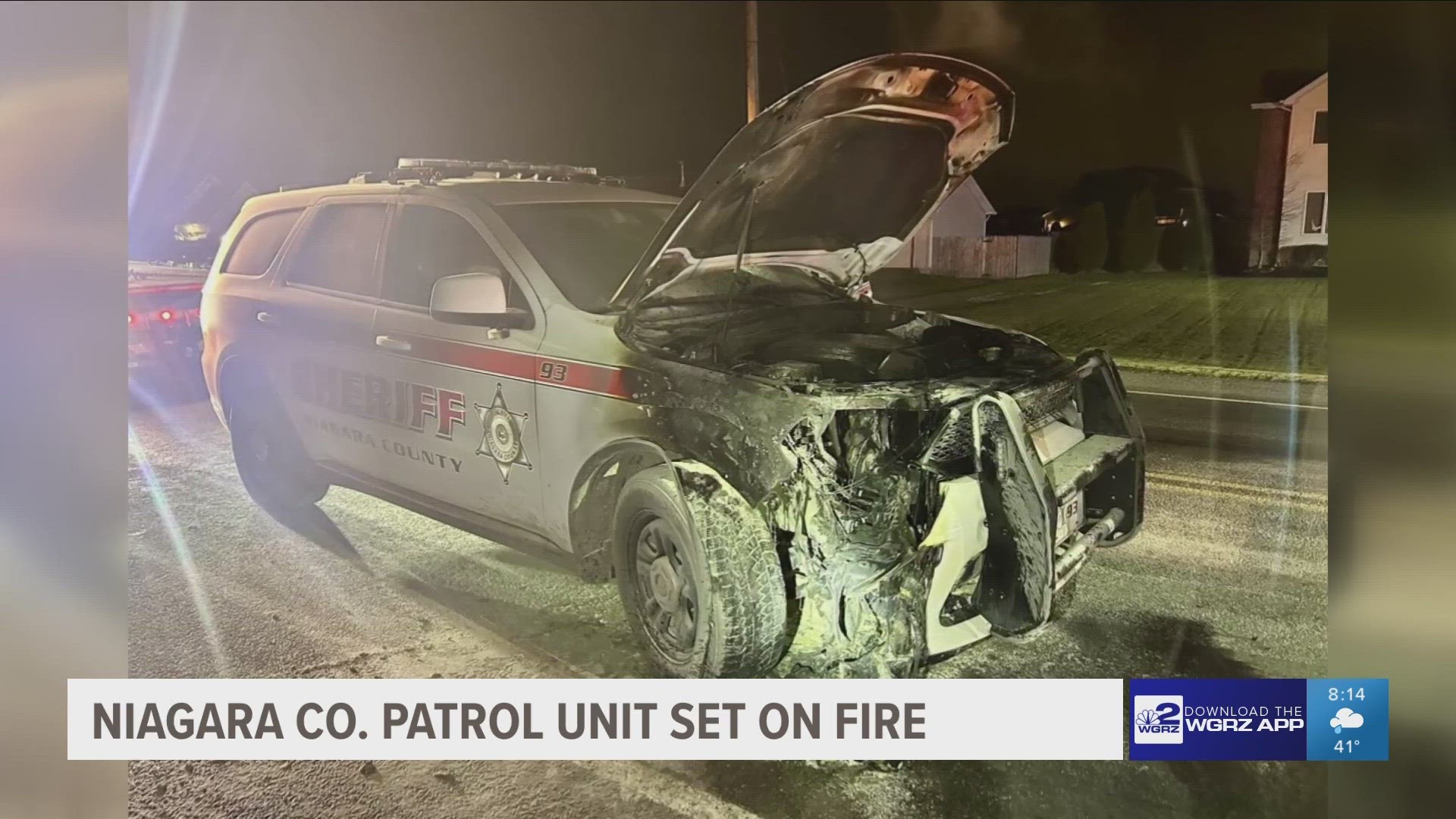 Schuyler P. Johnson faces a number of charges after deputies say he hit a patrol vehicle head-on then poured gasoline on the police SUV and lit it on fire.