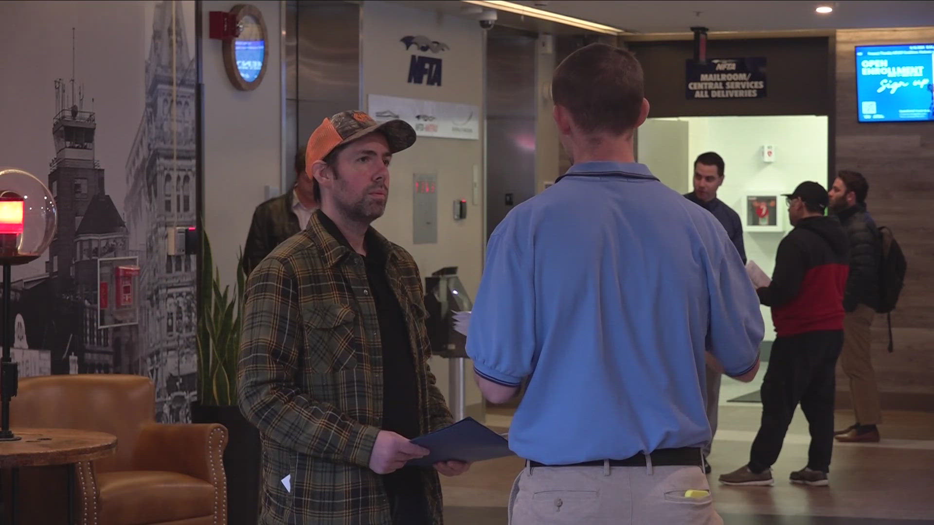 Dozens of former Sumitomo Rubber workers visited the NFTA building in downtown Buffalo for a job fair. the NFTA is looking to hire bus drivers, custodians, and more.