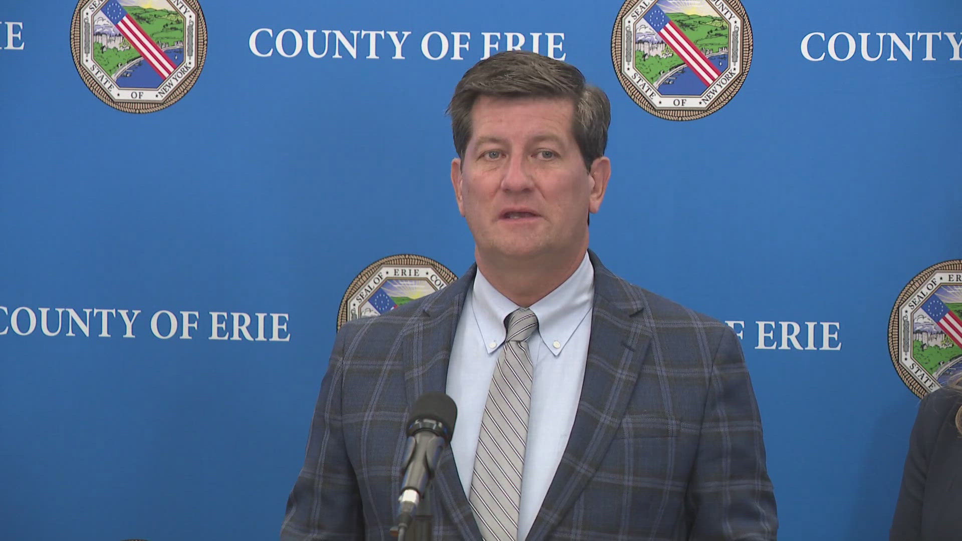 Erie County Executive Mark Poloncarz speaking at a press conference