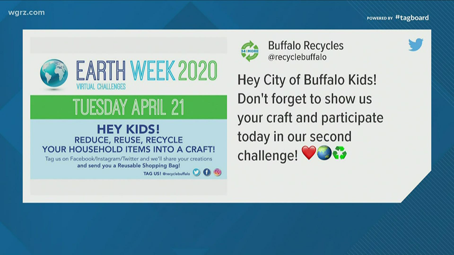 The City of Buffalo rolls out a week of virtual activities and challenges to celebrate Earth Week at home.