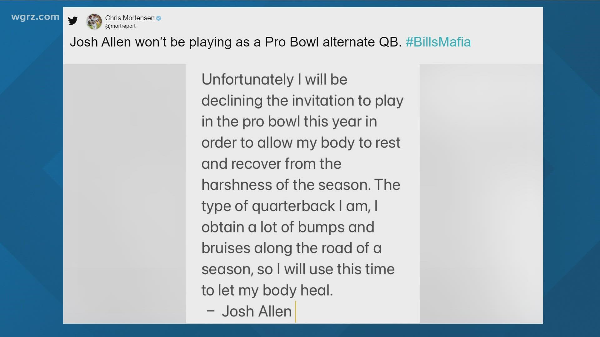 Allen declines to be alternate quarterback in Pro Bowl