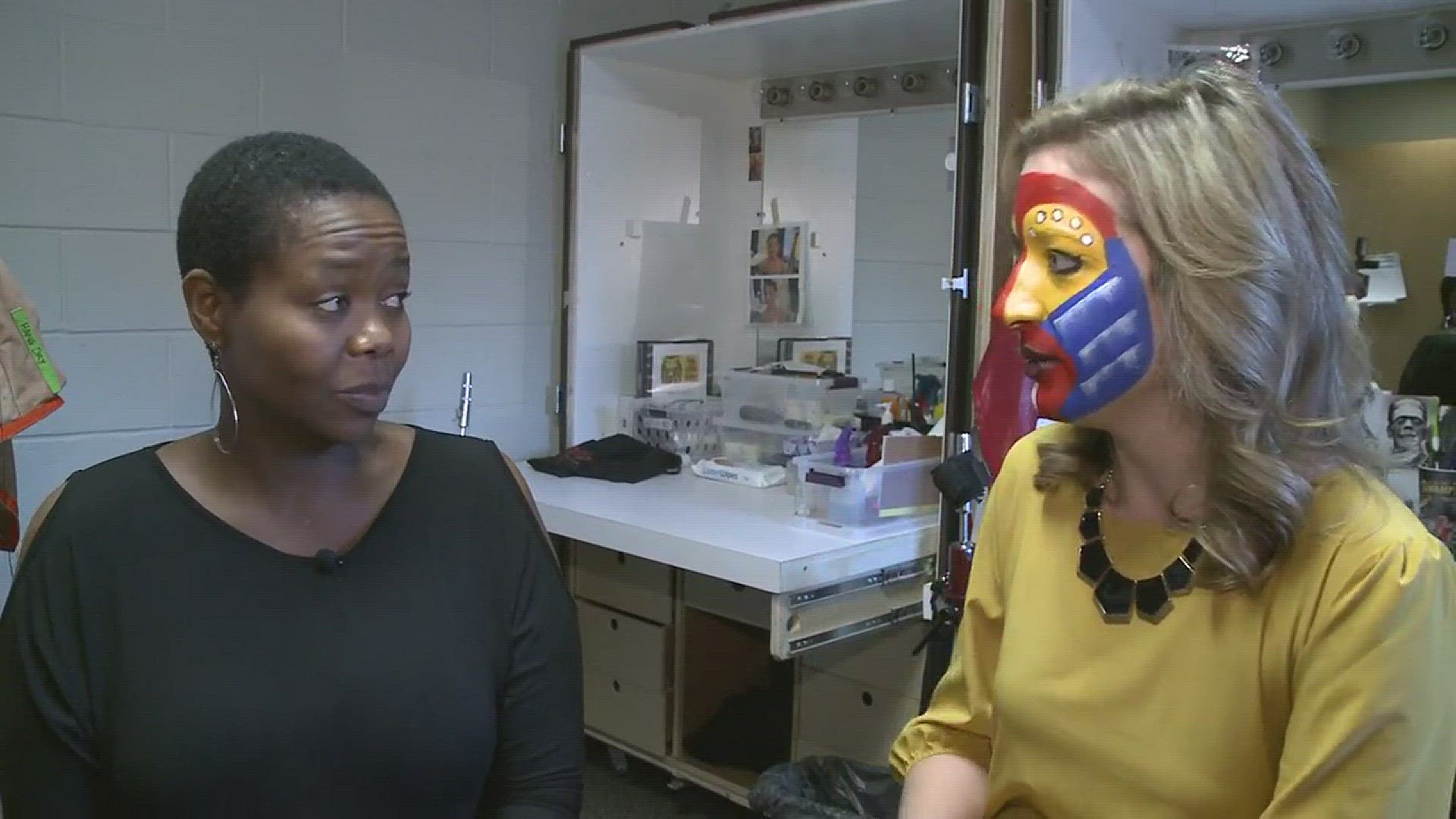 While backstage covering The Lion King, 2 On Your Side's Stephanie Barnes got into the character of Rafiki. Buyi Zama, the actress who plays Rafiki, even taught her how to speak like the character. Well, Zama tried.