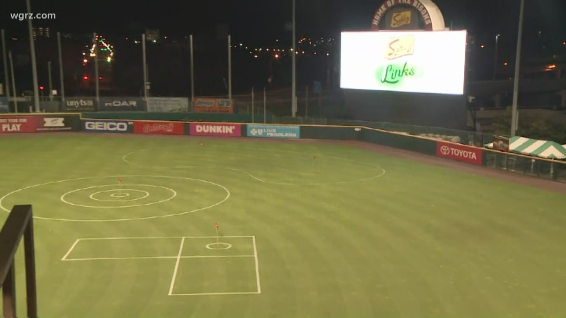 Sahlen Field is transformed into a golf course for event beginning Wednesday