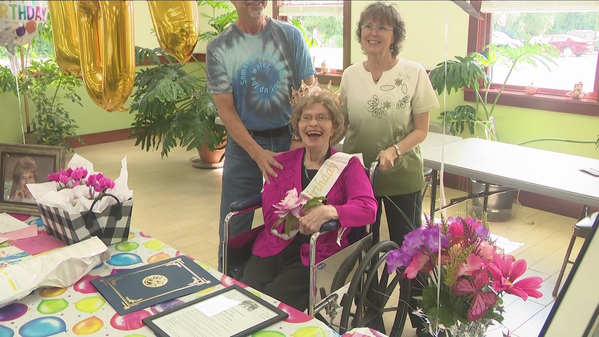Marion Ahles celebrated her 107th birthday with friends and family on Wednesday.
