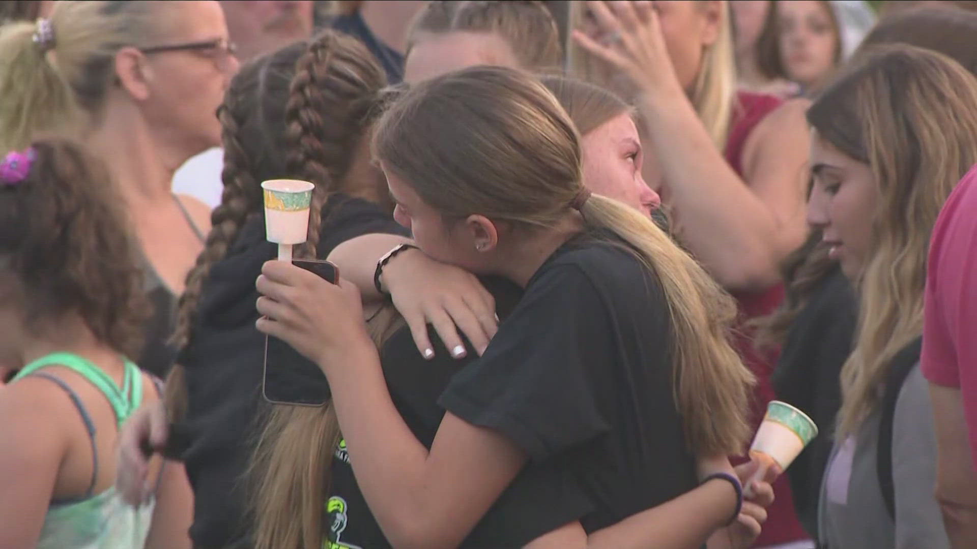 Friends, family, and community members gathered at Kenney Field for an emotional  tribute to 15-year-old Luke Guetti.