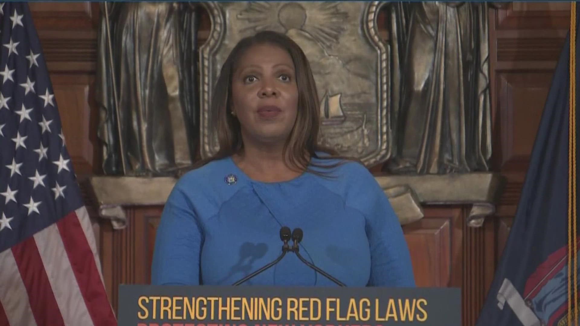 New York State Attorney General Letitia James made it very clear today at a press conference on red flag laws in Albany that she did not misspeak l