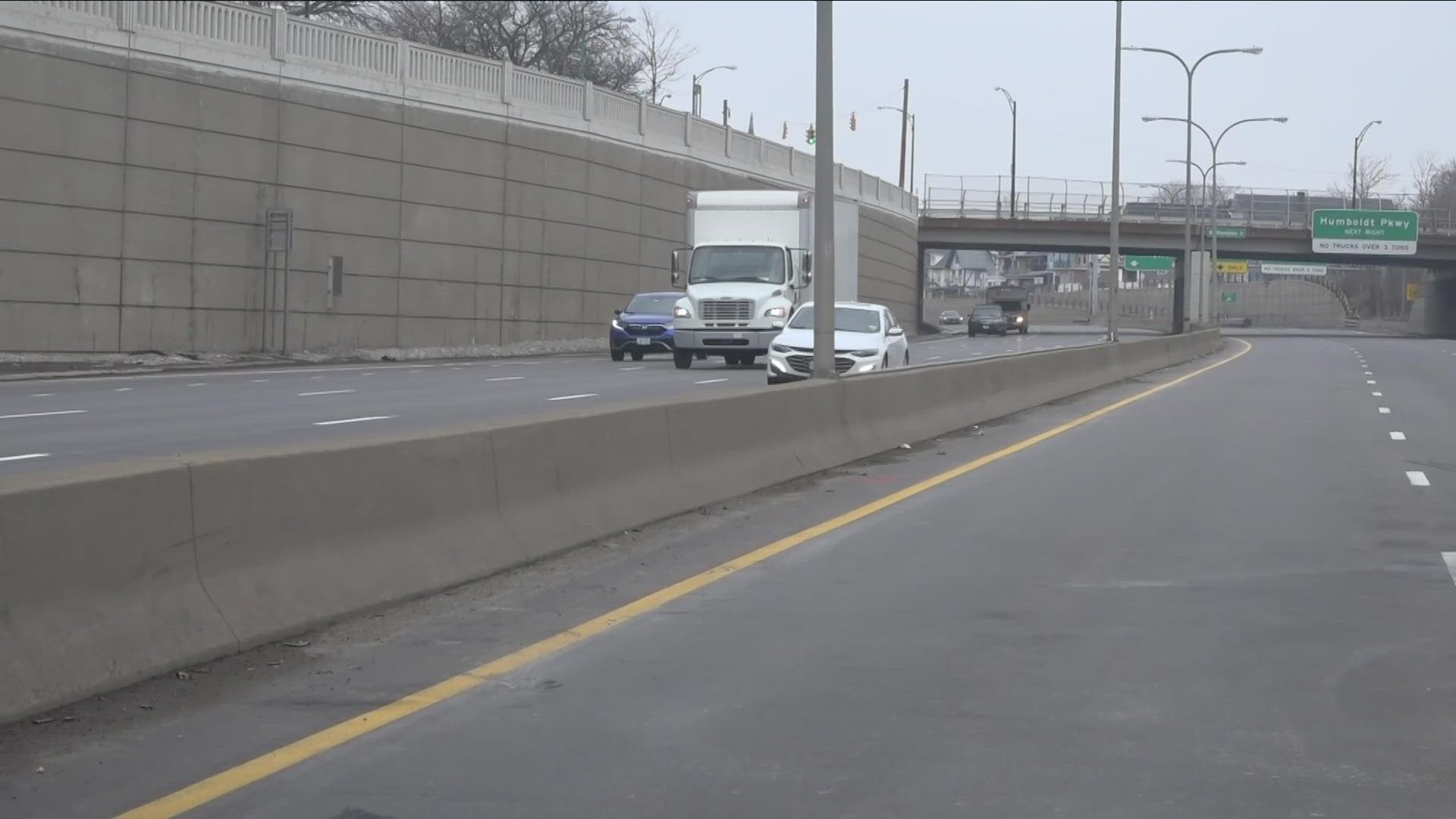 the eastbound lanes were shut down again for a few hours today... while the D-O-T surveyed the damage to the bridge. It was back open around one this afternoon.