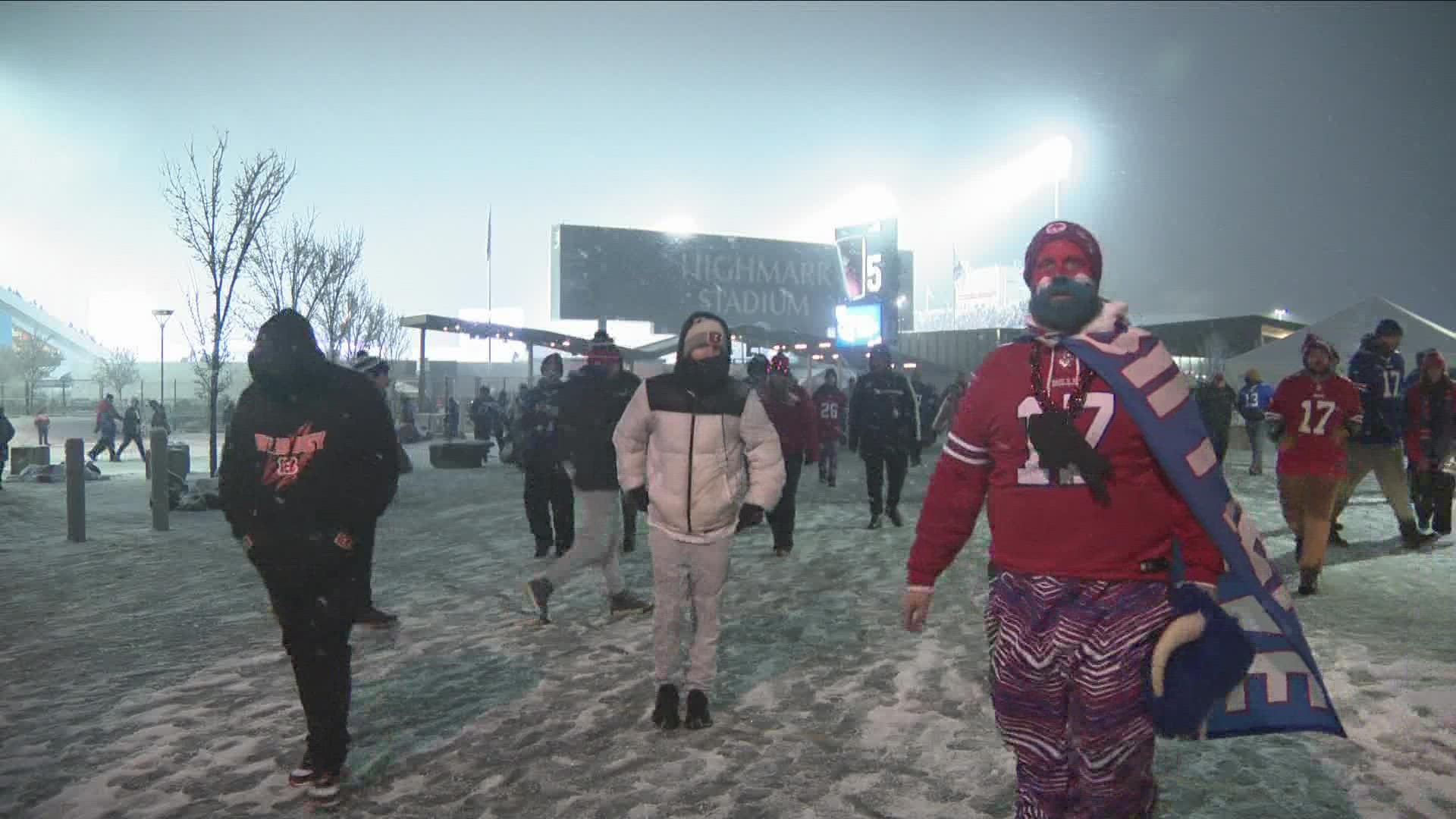 A steady stream of disappointed fans flowed from Highmark Stadium, after the Buffalo Bills loss.  They left knowing it wasn't all lost.