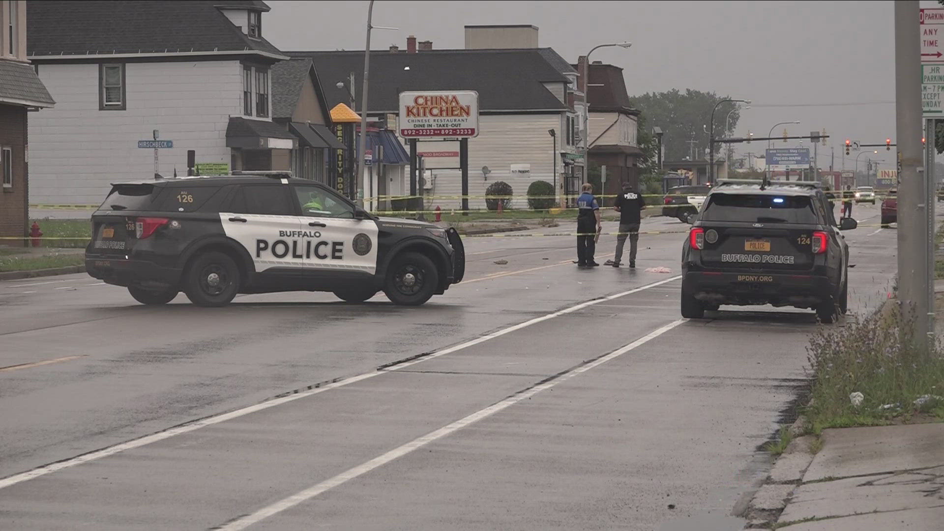 Officers were called to Broadway and Hirschbeck Street just after 6:30 a.m. for a report of a pedestrian accident.