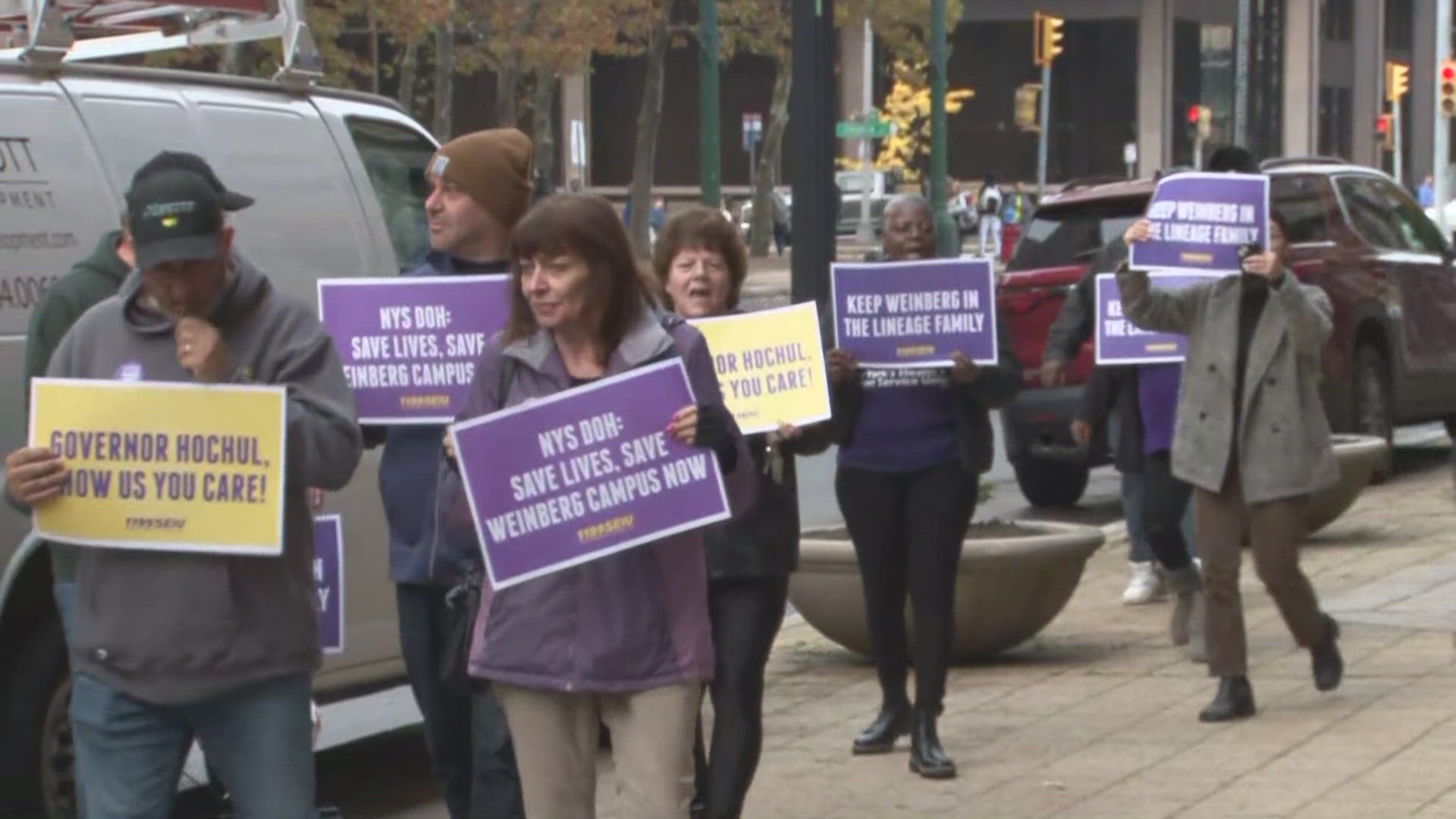   A protest at one of the State Health Department offices' to stop the closure