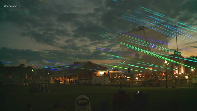 Laser light show at Canalside