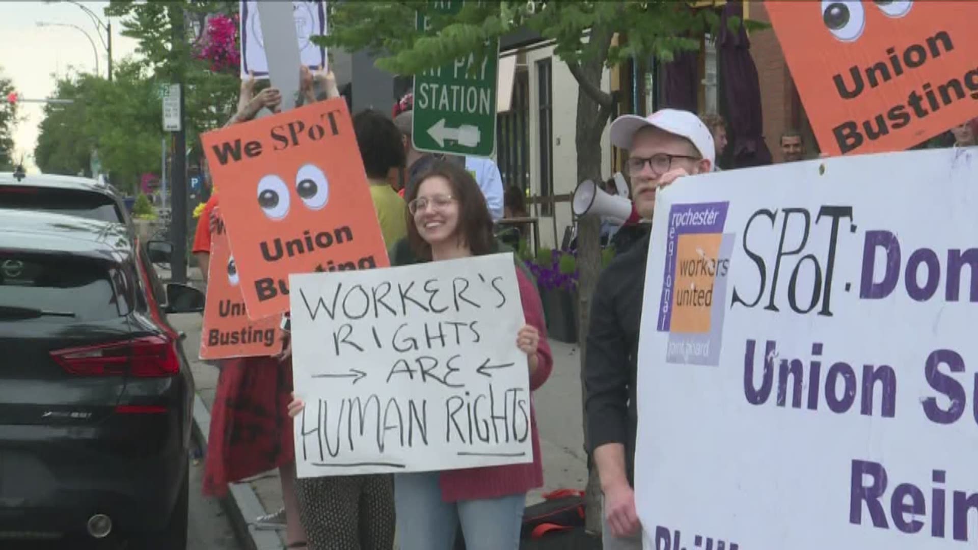 Employees and pro-union protesters are hoping those fired employees will be reinstated and that workers can be allowed to form a union.