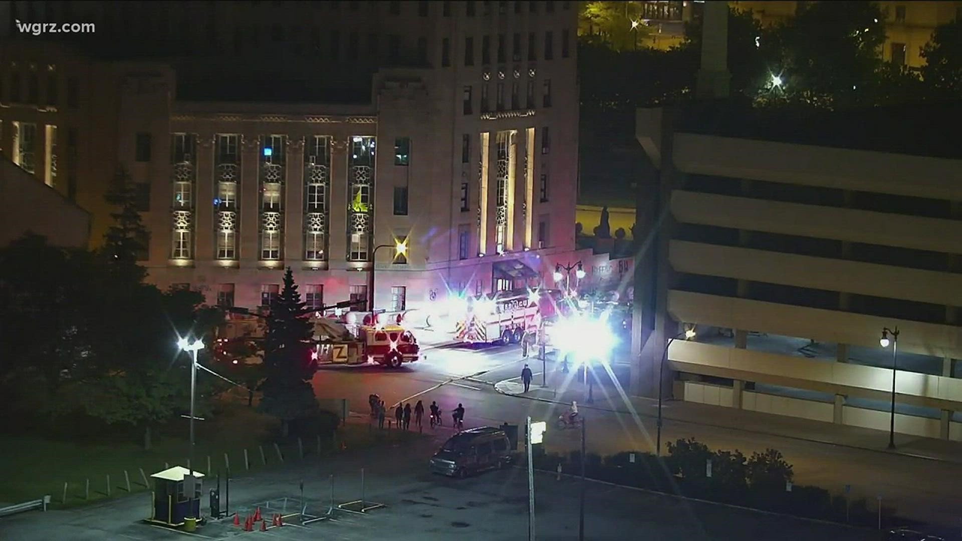 Protesting continues throughout downtown Buffalo with heavy police presence.