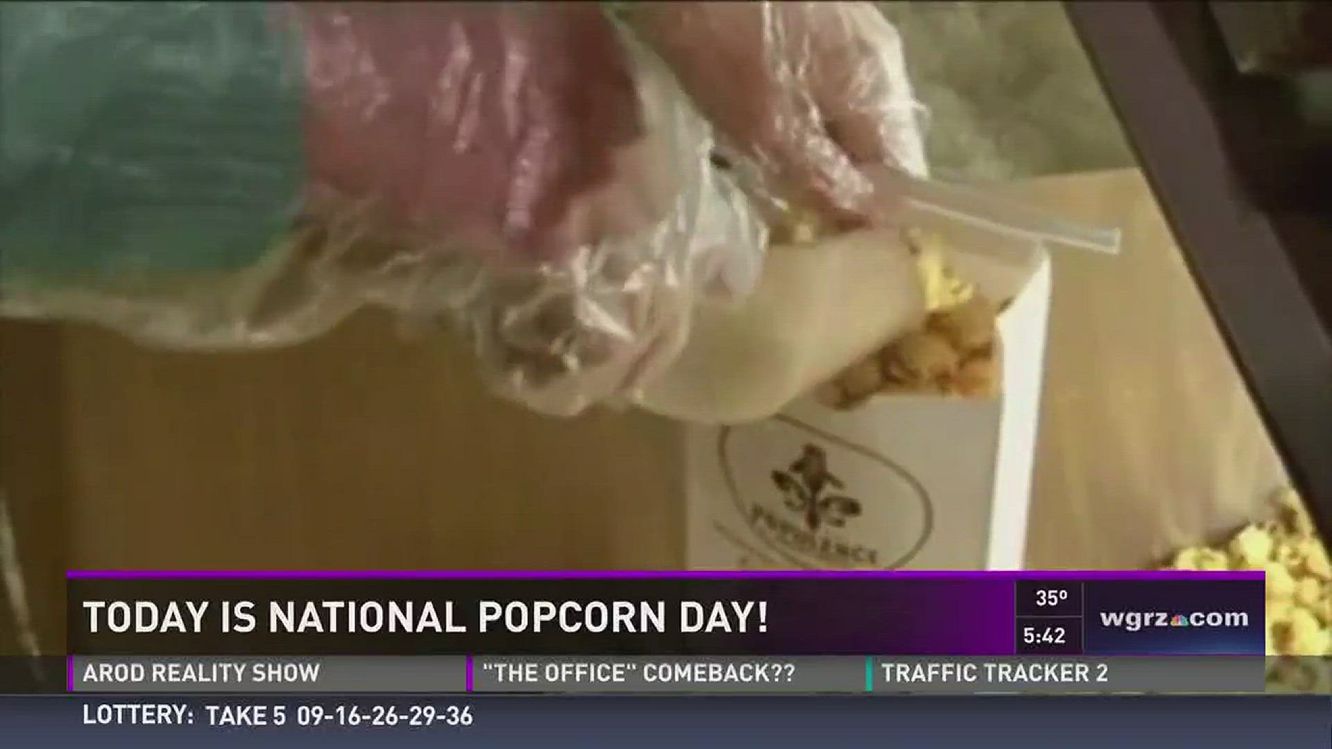 Thursday, January 19th is National Popcorn Day. All popcorn is half off at Regal Cinemas.
