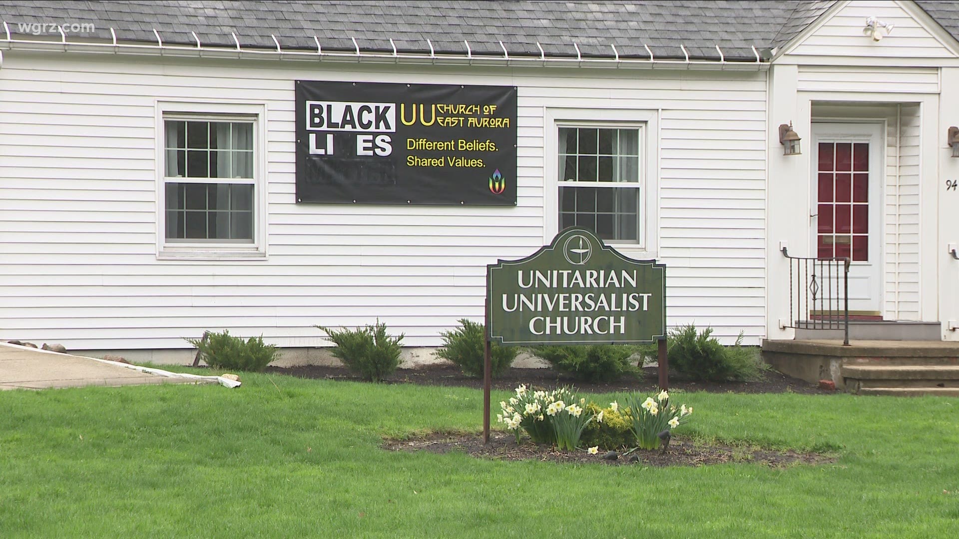 Police in the south towns are looking for some help on a defacing of a black lives matter banner on the outer wall of a local church in East Aurora.