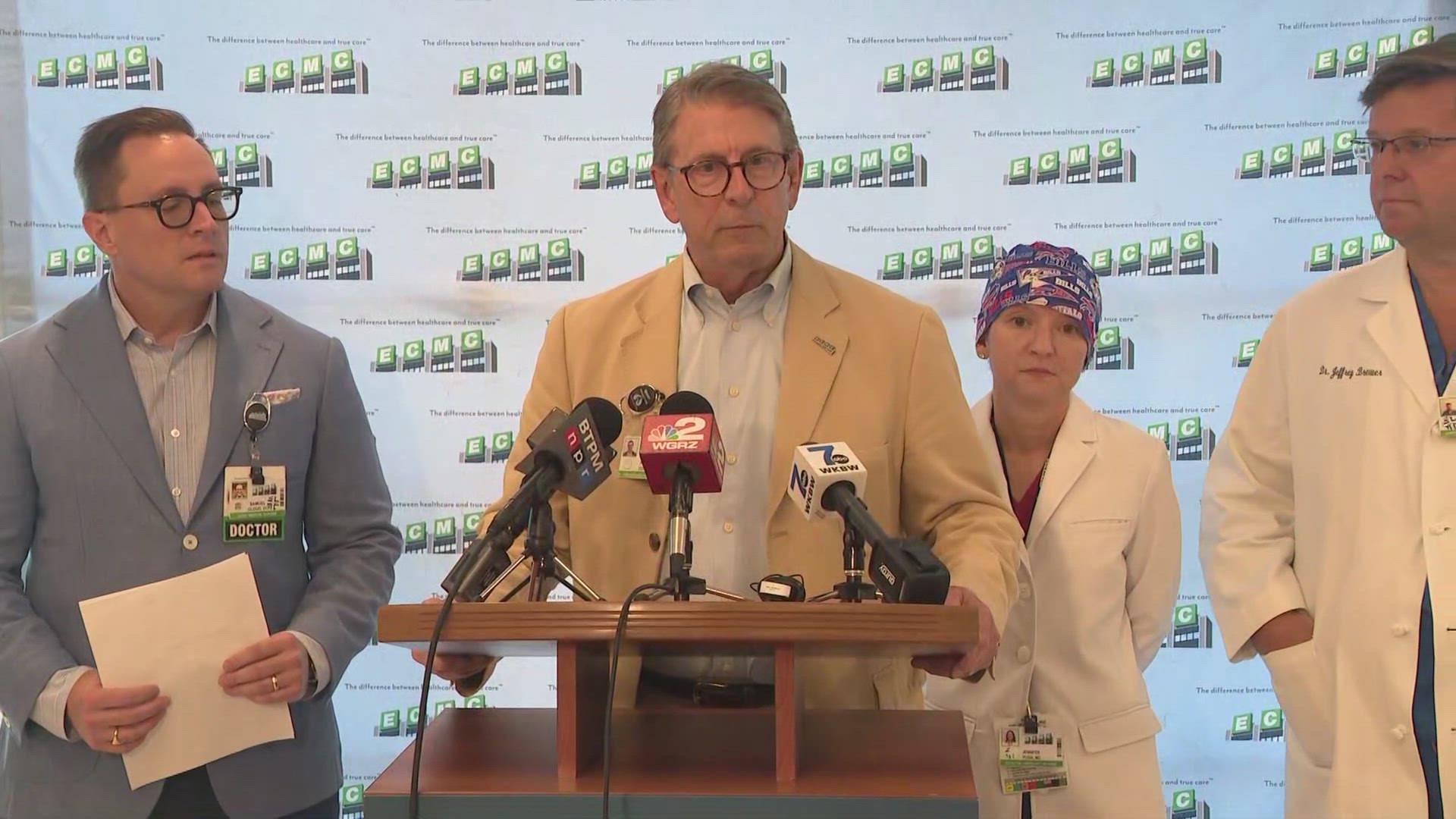 ECMC physician leaders provide an update following a deadly bus crash that happened Friday on the New York State Thruway.