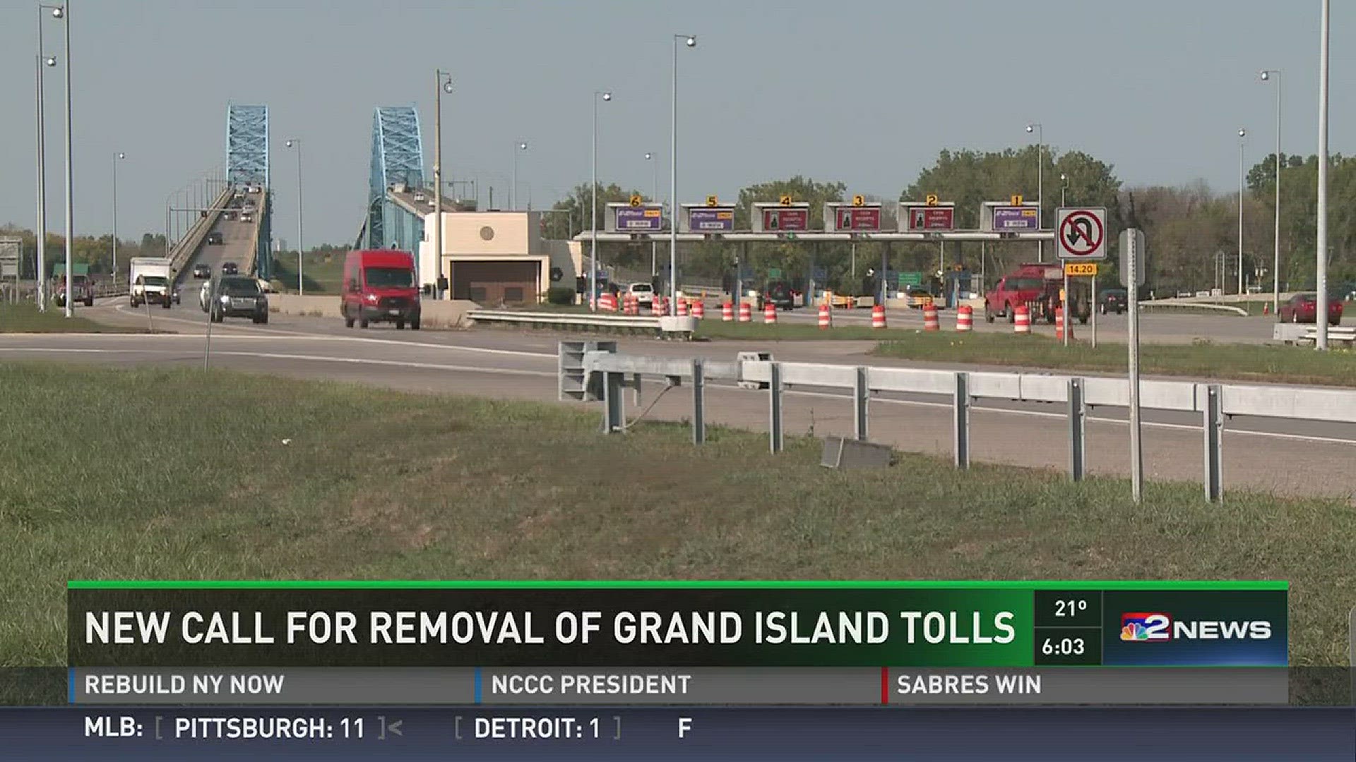 Daybreak's Stephanie Barnes reports on the latest push by local lawmakers to remove the Grand Island toll booths.