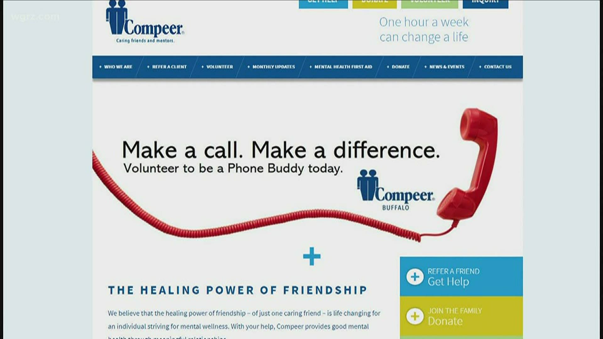 Compeer is a non-profit in WNY designed to help those dealing with mental health issues. Normally they have volunteers who meet up to help out, but now can't.