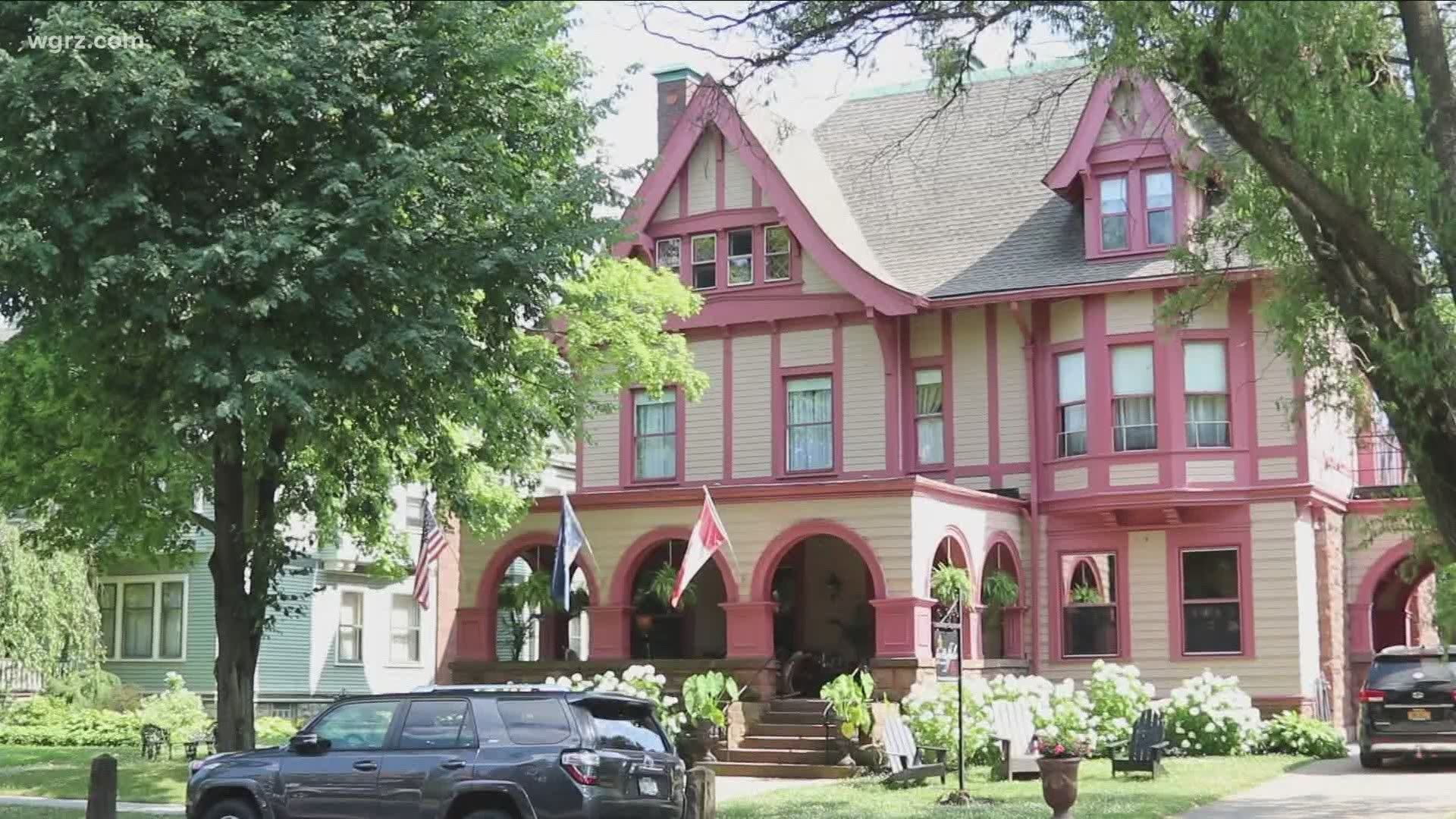 The "Inn Buffalo", a bed and breakfast near Elmwood, is in a mansion original owned by industrialist Heber H. Hewitt.