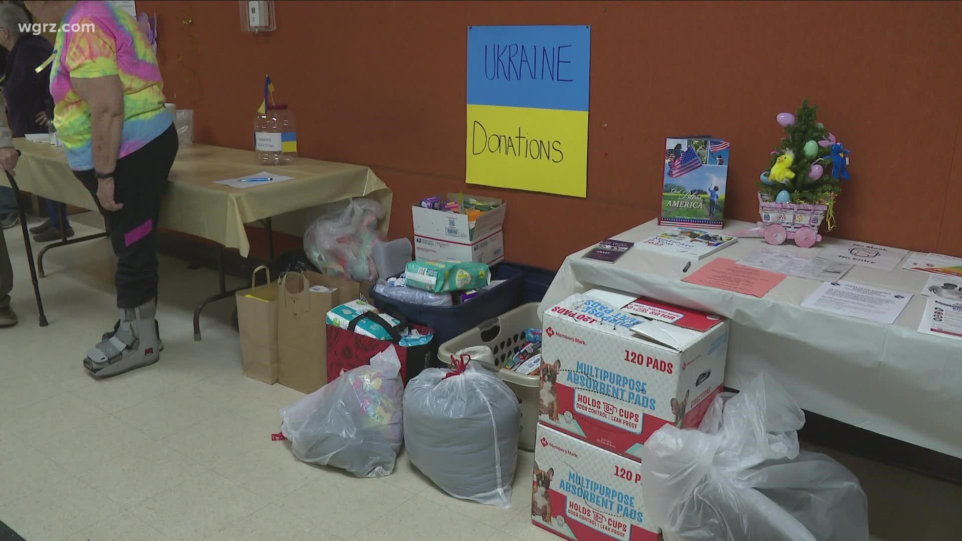 Money and supplies collected by The John Duke Senior Center in Niagara Falls will be sent to people impacted by the war.