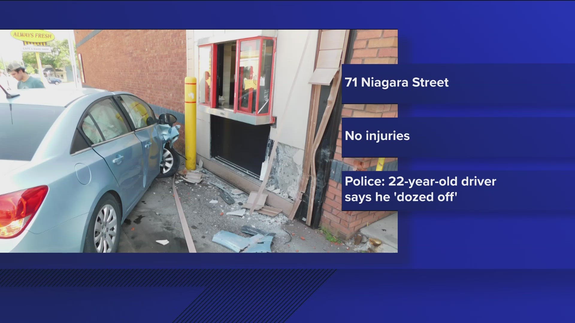 The accident happened at the Tim Hortons at 71 Niagara Street in the City of Tonawanda just before 5 p.m.