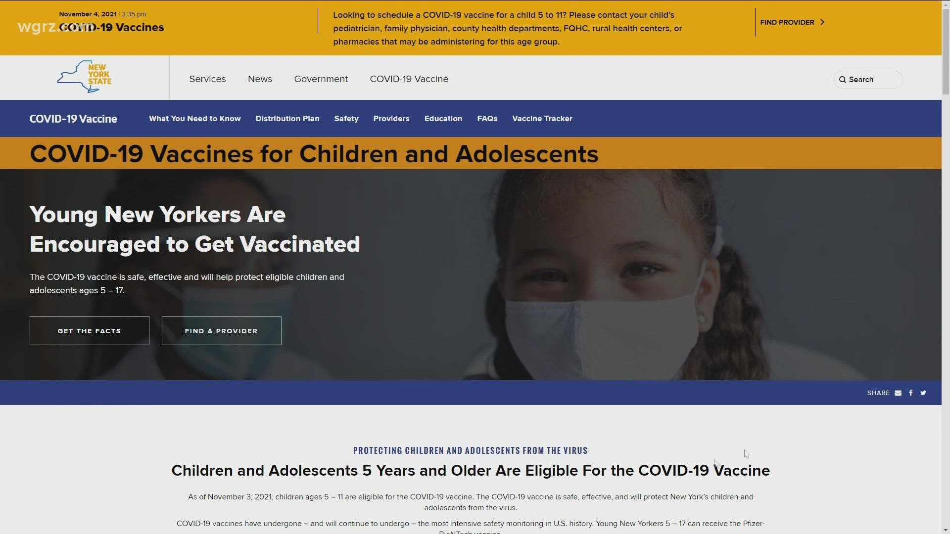 NYS launches website for kid vaccines