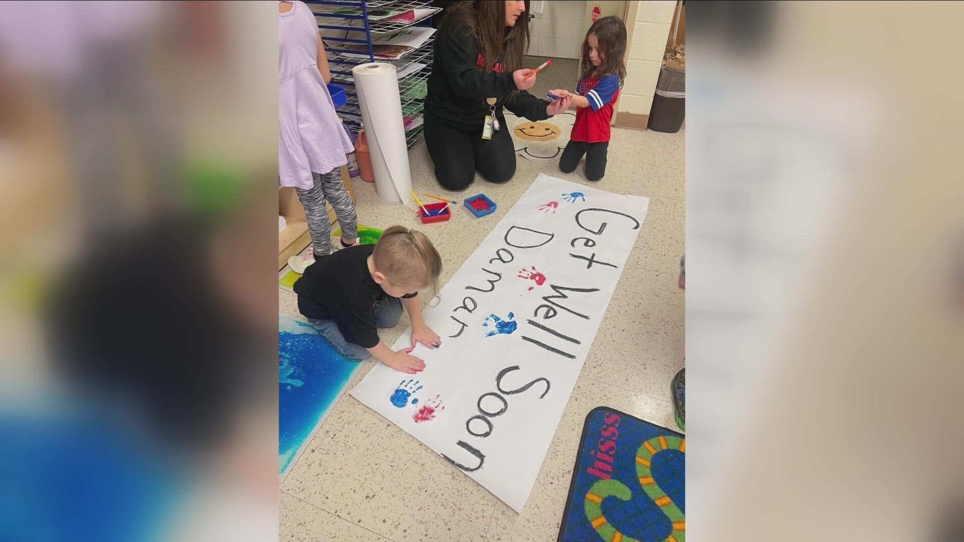 2nd graders make cards for Buffalo Bills safety Damar Hamlin