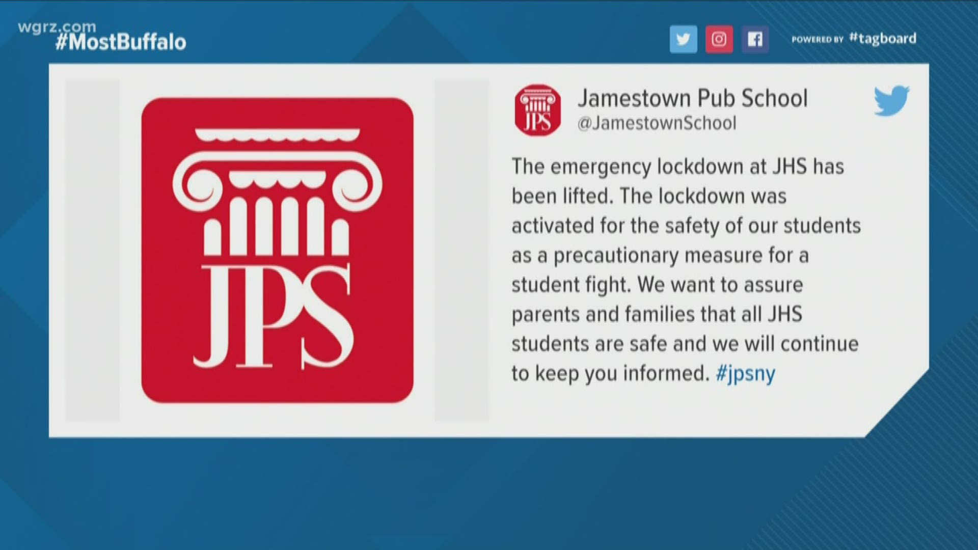 Jamestown H.S.on lockdown after fight