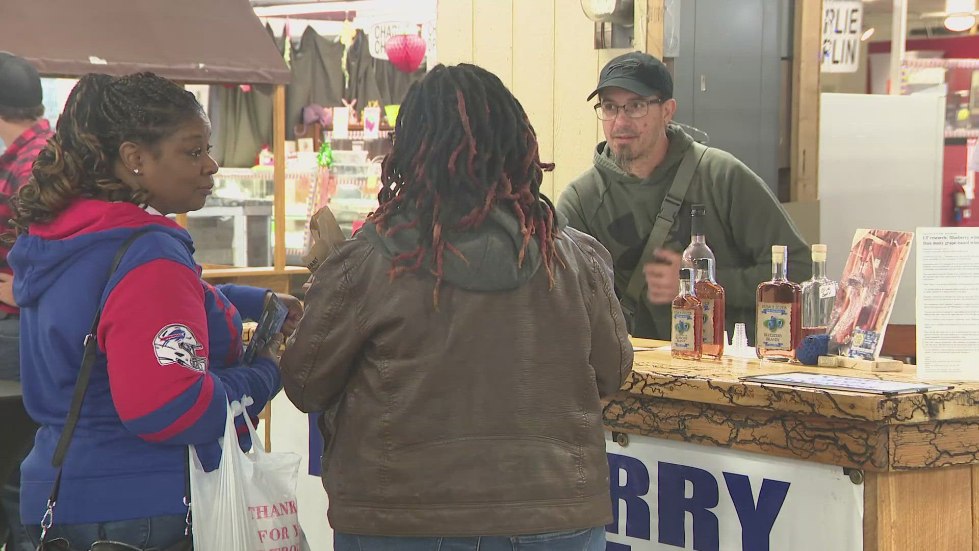 People who attended the event got a chance to sample local wine, plus stock up on other holiday essentials.