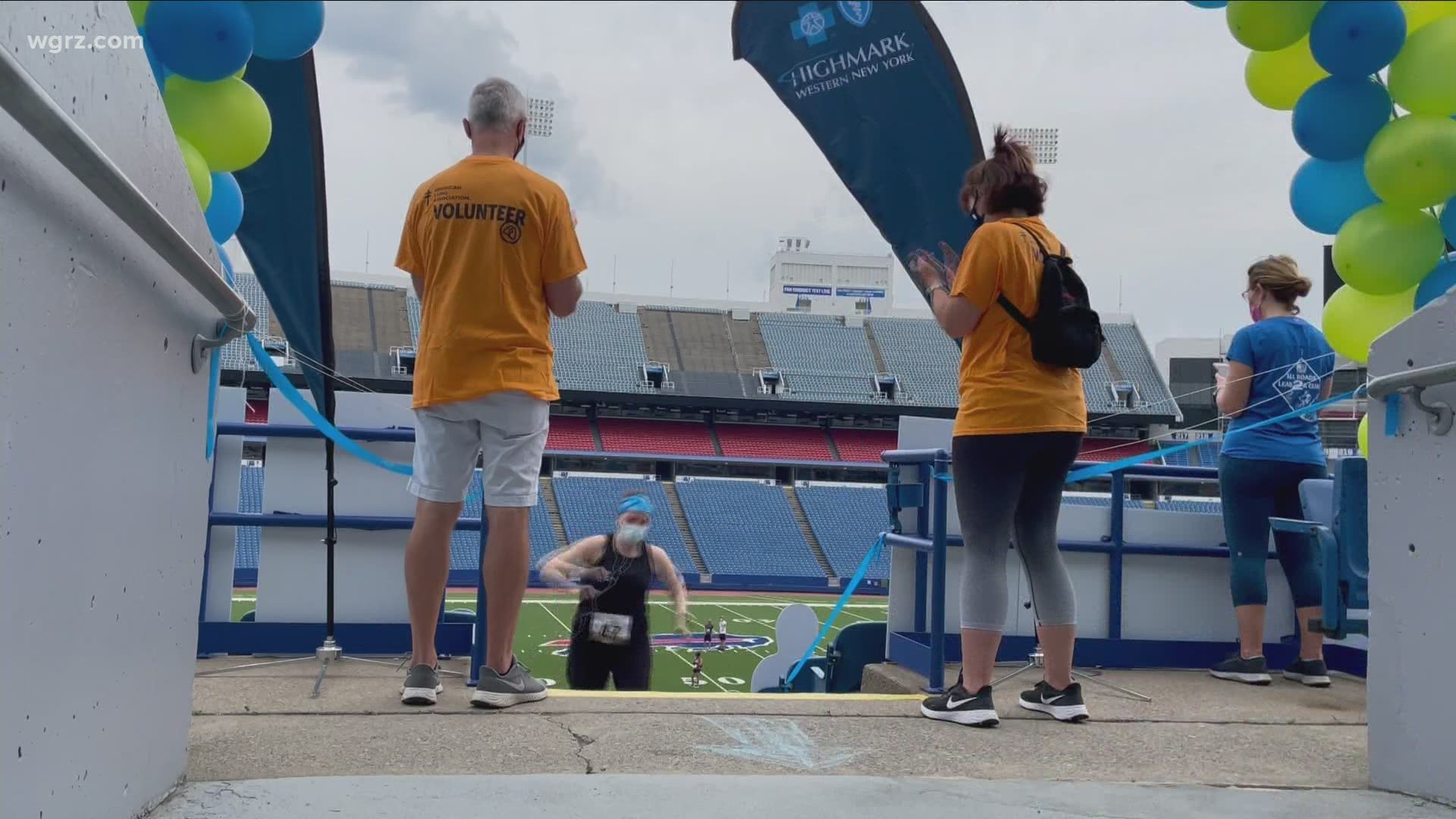Participants were able to do the climb at the stadium or virtually. All the money raised benefits the American Lung Association.