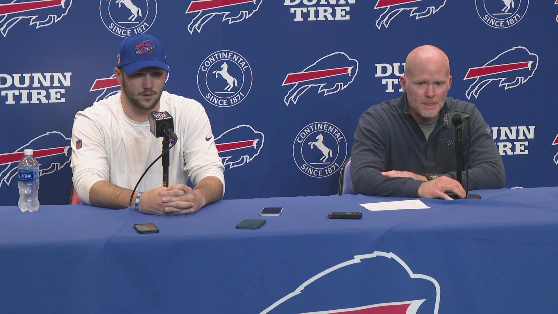 Bills coach Sean McDermott and quarterback Josh Allen discuss Damar  Hamlin's health 