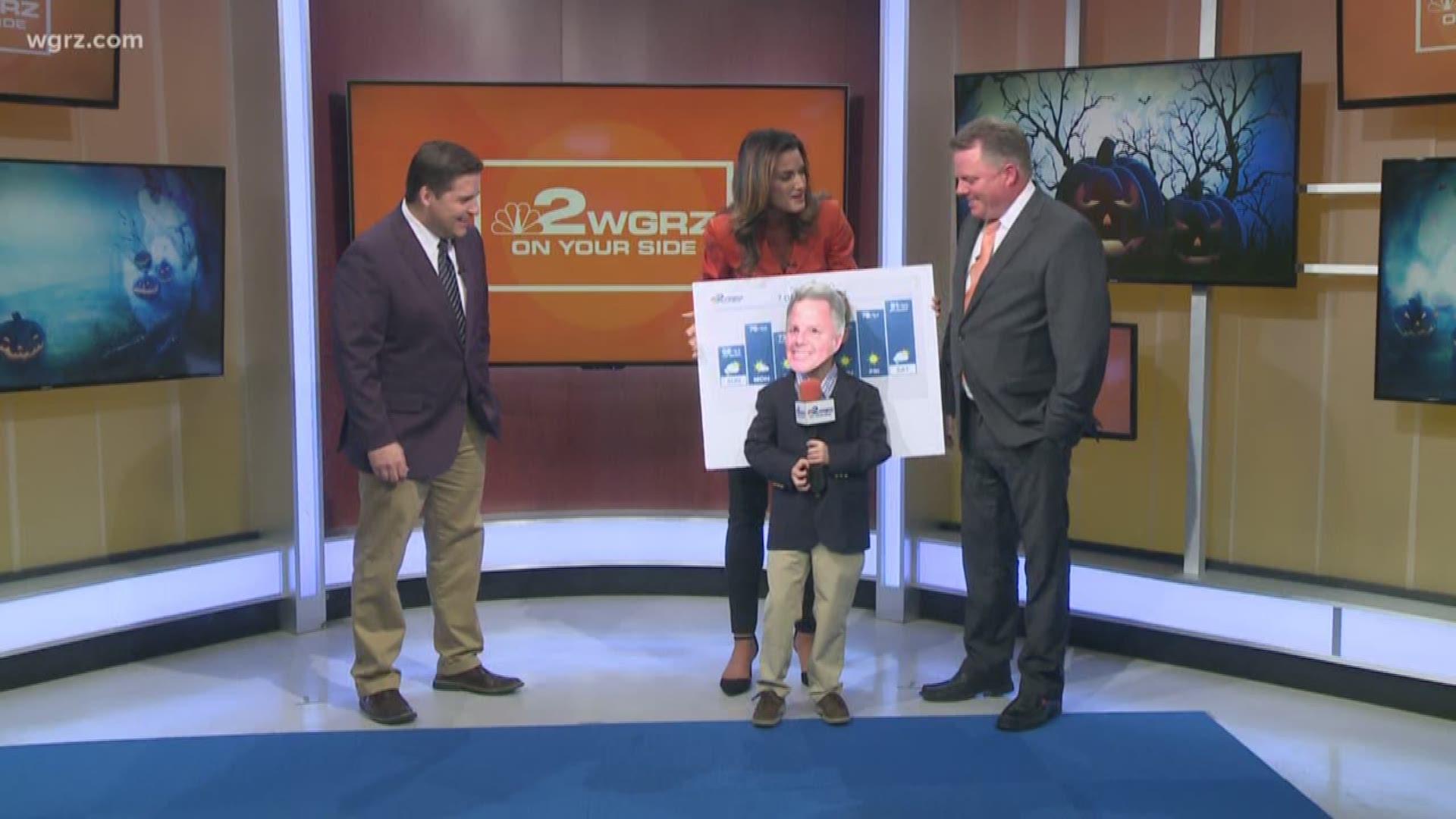 It's a Halloween surprise for chief meteorologist Patrick Hammer. 5-yr-old Elliott, son of Daybreak co-anchor Melissa Holmes, dressed up as Patrick for Halloween!