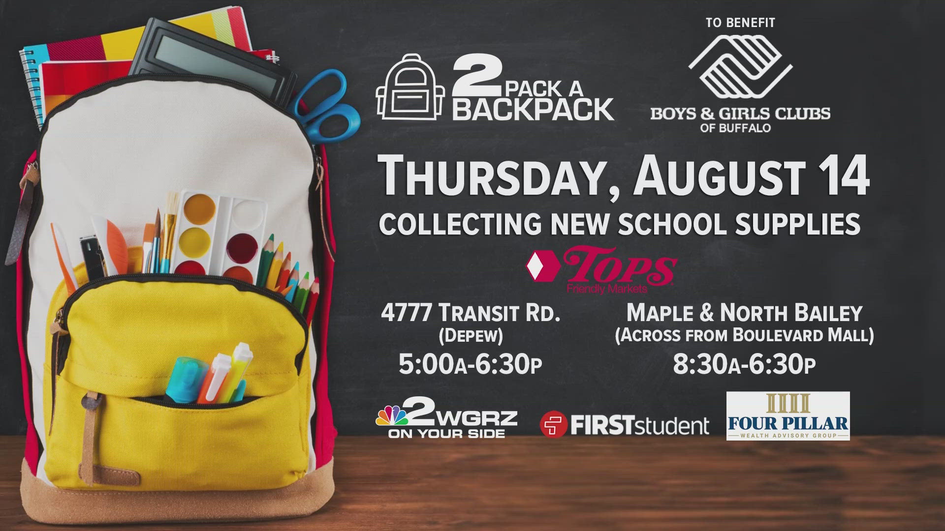 2 Pack a Backpack drive returns to WNY | wgrz.com